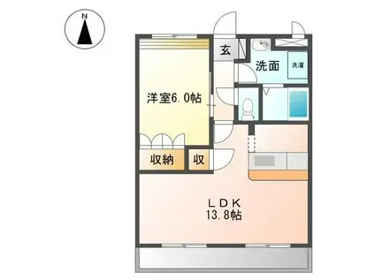 サンパレス伏石(1LDK/1階)の間取り写真