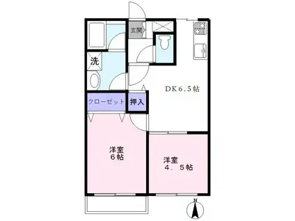 グリーンハウス3(2DK/1階)の間取り写真