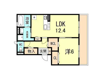 CASA IMAKITA CAMELLIA(1LDK/2階)の間取り写真