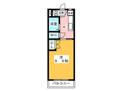 エクセレントII(1K/4階)の間取り写真