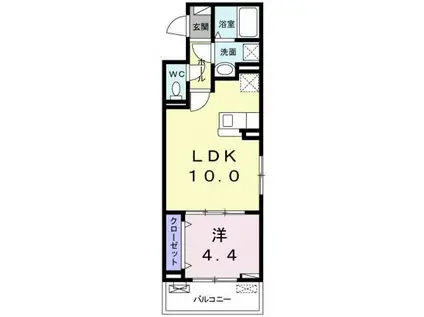 クレストコートI(1LDK/3階)の間取り写真