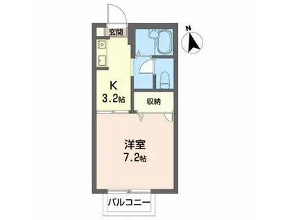 CONCERTO(1K/2階)の間取り写真