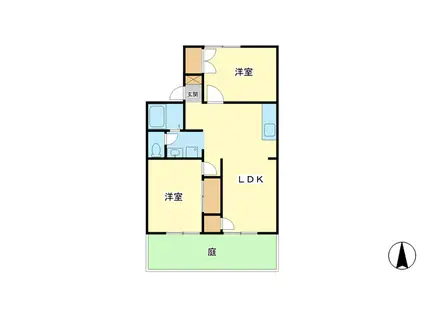 ユートピアSK(2LDK/1階)の間取り写真