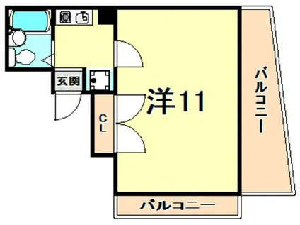 六甲グランドライオンズ 2号館(1K/5階)の間取り写真