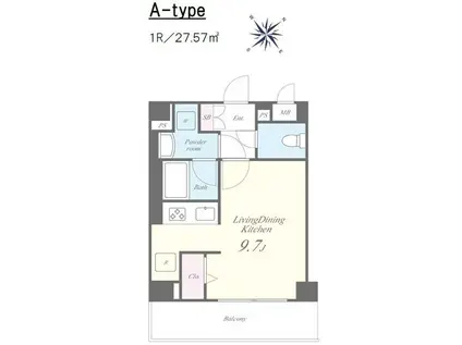 ラプラージュ(ワンルーム/3階)の間取り写真