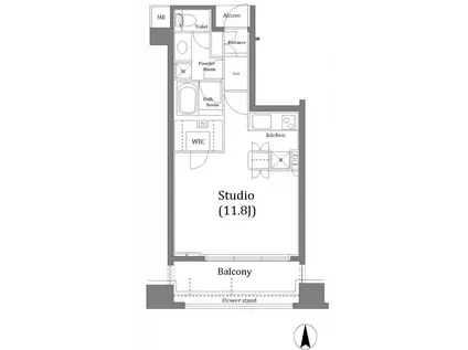 クオリア目黒大橋イースト(ワンルーム/5階)の間取り写真