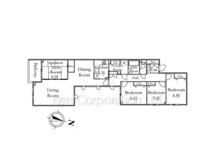 アルファス(4LDK/4階)の間取り写真