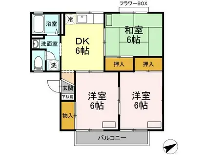 セジュール梨花(3DK/1階)の間取り写真