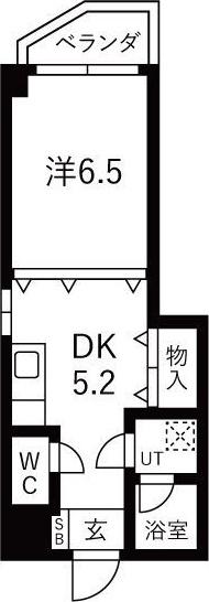 愛知和光ビル(1DK/3階)の間取り写真