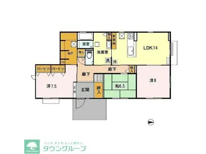 ジュスイ(3LDK/1階)の間取り写真