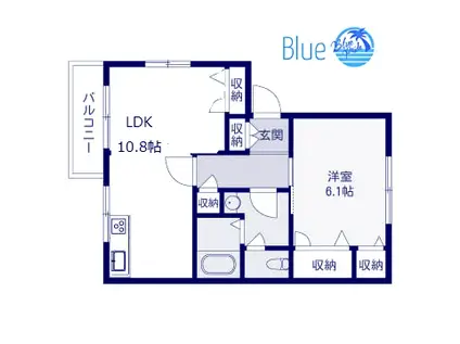 ハイツUI(1LDK/2階)の間取り写真