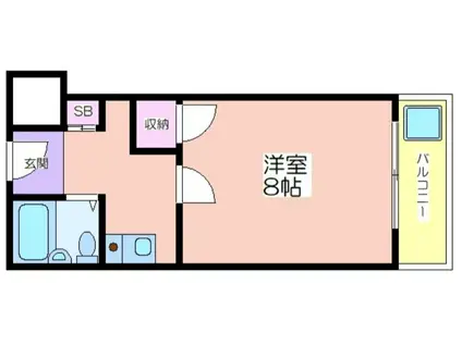 ユナテッドジェイズビル(1K/3階)の間取り写真