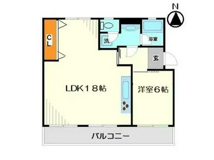 車返団地3街区15号棟(1LDK/5階)の間取り写真