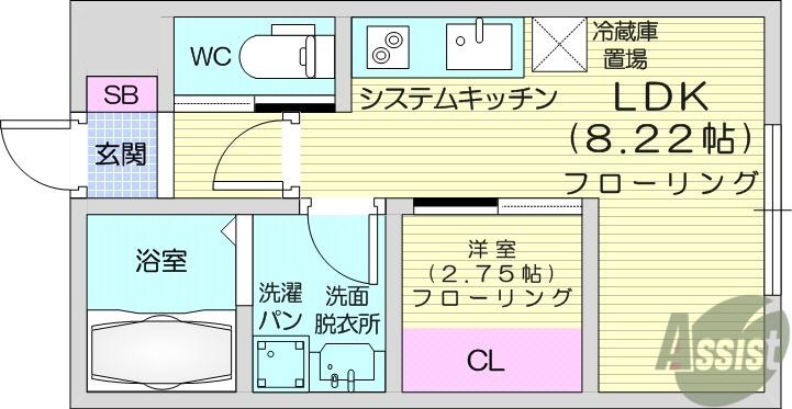 LE PRINTEMPS (1LDK/2階)の間取り写真