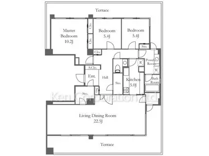 広尾ガーデンヒルズ(3LDK/8階)の間取り写真