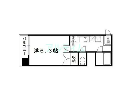 ヴィラソレイユ(1K/1階)の間取り写真