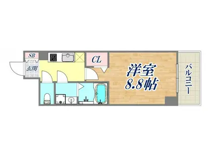 SPコート神戸(1K/3階)の間取り写真