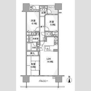 サンマンションアトレ高蔵寺駅前(3LDK/7階)の間取り写真
