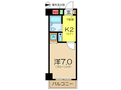 サンヒルズ上大岡A棟(1K/3階)の間取り写真