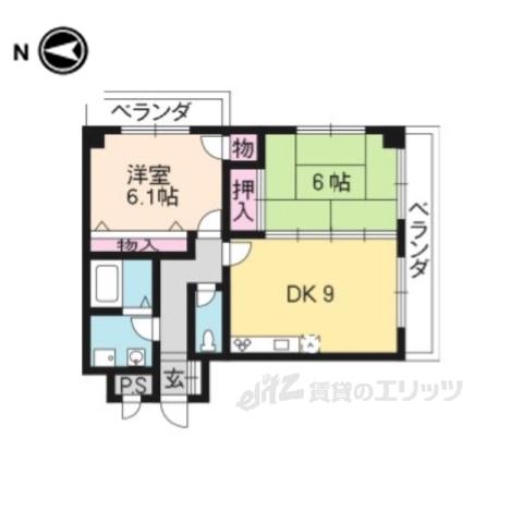 メゾン桂川(2LDK/3階)の間取り写真