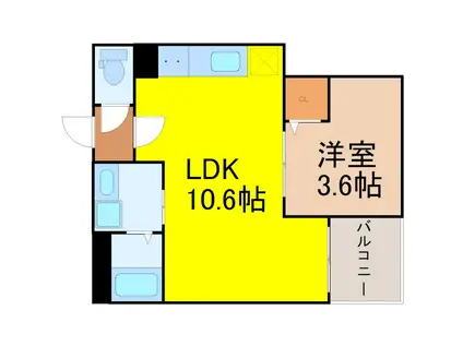 JACK SHIBA I(1LDK/2階)の間取り写真