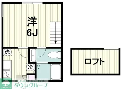 ステラ藤が丘(1K/2階)の間取り写真
