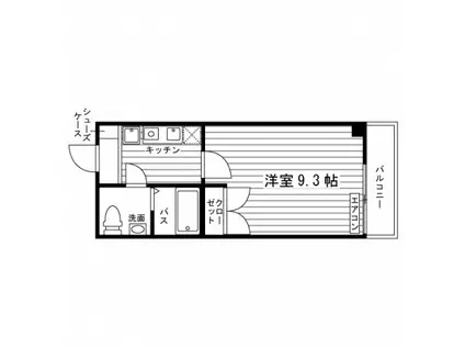 ヴィル・ヴィラージュ長瀬(1K/2階)の間取り写真