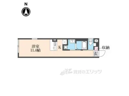 アイリス清水五条(ワンルーム/5階)の間取り写真