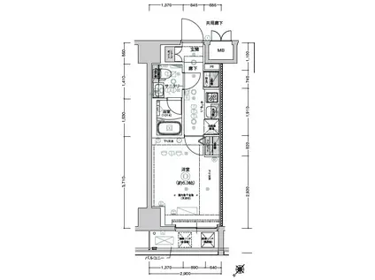 CREST TAPP新横浜(1K/4階)の間取り写真
