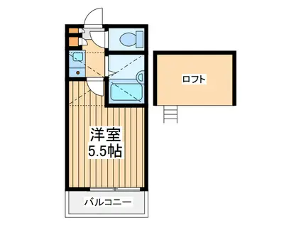 メゾン中河原(1K/2階)の間取り写真