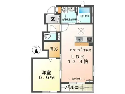 マ・グランVII(1LDK/1階)の間取り写真