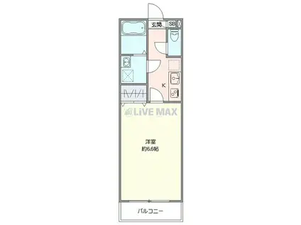 ジーメゾン新狭山(1K/1階)の間取り写真