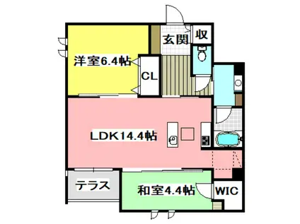 メゾンオリーブIII(2LDK/1階)の間取り写真