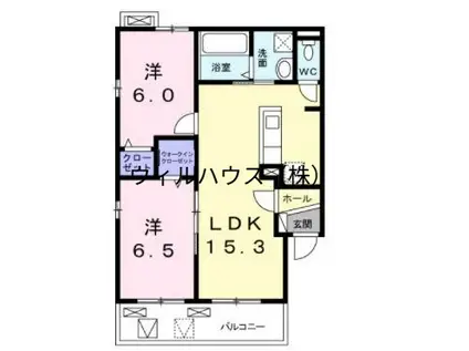 モンターナ Ⅱ番館(2LDK/3階)の間取り写真