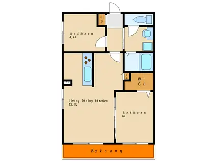 LA FERME(2LDK/1階)の間取り写真