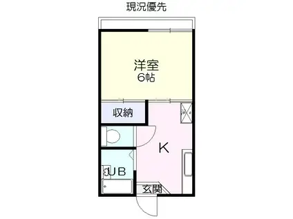 メイブル弐番館(1K/1階)の間取り写真