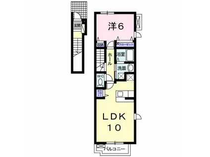 エレガンテ(1LDK/2階)の間取り写真