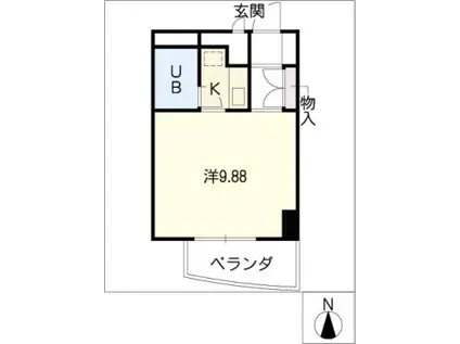 ユース山手館(1K/5階)の間取り写真