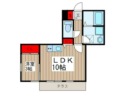 メゾンウエスト(1LDK/1階)の間取り写真