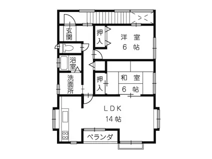 カントリーキャビン 南棟(2LDK/2階)の間取り写真