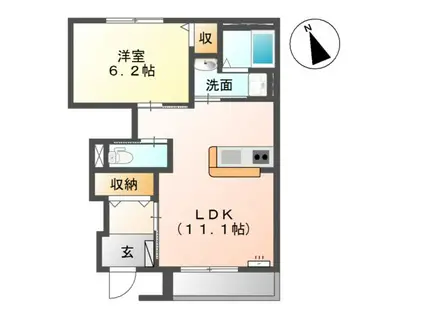 サクラーレ(1LDK/1階)の間取り写真