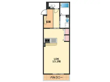 MAISON BLANC(ワンルーム/2階)の間取り写真