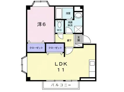 プランタンエイト(1LDK/2階)の間取り写真