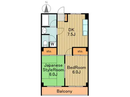 ベアーズパレス(2DK/4階)の間取り写真
