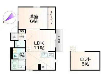 ラ・フェリーチェ(1LDK/1階)の間取り写真