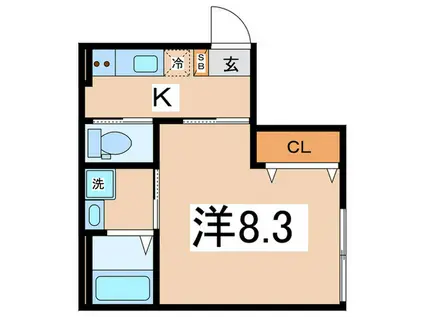TRAZZOかしわ台(1K/1階)の間取り写真