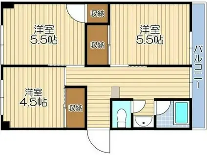 松井マンション(3DK/1階)の間取り写真