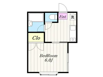 ベルメゾン三田(1K/1階)の間取り写真