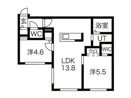 SELECCAO発寒(2LDK/2階)の間取り写真