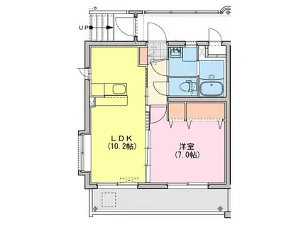 M10.牟田町II(1LDK/3階)の間取り写真